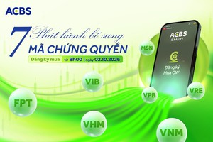 Chứng khoán ACB (ACBS) thông báo phát hành bổ sung 7 mã chứng quyền có bảo đảm đợt 1 năm 2026 (Kỳ 2)