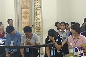 Các bị cáo tại tòa.