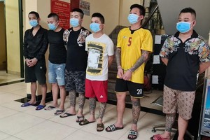 Nhóm đối tượng bị bắt giữ.