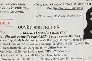 Quyết định truy nã Thanh của cơ quan điều tra