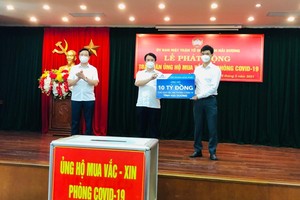 Hòa Phát (HPG) ủng hộ 10 tỷ đồng vào Quỹ vắc xin phòng Covid-19 của tỉnh Hải Dương