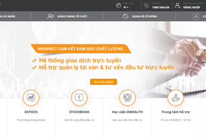 Trên website, VNDIRECT thông báo cam kết đảm bảo chất lượng hệ thống giao dịch và dịch vụ hỗ trợ trực tuyến