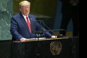 Tổng thống Mỹ Donald Trump tại hiên họp thứ 74 của Đại Hội đồng Liên Hiệp Quốc hôm 24/9. Ảnh: WSJ.