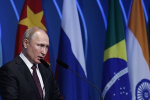 Tổng thống Nga Vladimir Putin tại Hội nghị BRICS. Ảnh: AP.