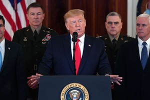 Tổng thống Mỹ Donald Trump phát biểu tại nhà Trắng ngày 8/1. Ảnh: ABC.