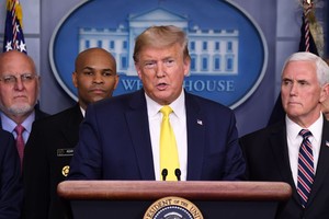 Tổng thống Mỹ Donald Trump họp báo hôm thứ Hai (9/3) tại Nhà Trắng. Ảnh: AFP.