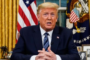 Tổng thống Mỹ Donald Trump xuất hiện trên truyền hình hôm 11/3. Ảnh:  AP.