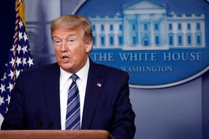 Tổng thống Mỹ Donald Trump tại cuộc họp báo ở Nhà trắng ngày 21/4. Ảnh: AP.