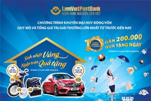 LienVietPostBank dành 51 tỷ đồng cho “Sinh nhật vàng – ngập tràn quà tặng”
