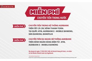 Agribank miễn 100% phí dịch vụ chuyển tiền trong nước