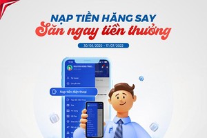 “Nạp tiền hăng say - Săn ngay tiền thưởng” với SCB