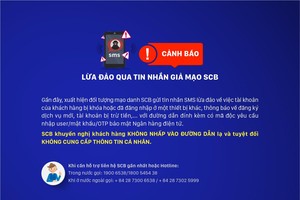 SCB cảnh báo lừa đảo qua tin nhắn giả mạo