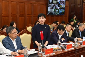 Bà Đỗ Thị Phương Lan, Giám đốc Phụ trách tái cấu trúc cho Tập đoàn đầu tư địa ốc Novaland phát biểu tại Hội nghị.