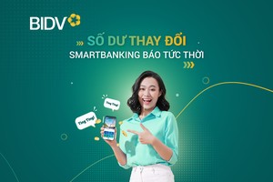 Nhận biến động số dư với mức phí 0 đồng tại BIDV 