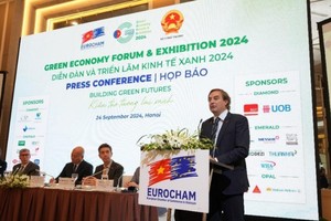 Ông Bruno Jaspaert, tân Chủ tịch EuroCham phát biểu tại Họp báo