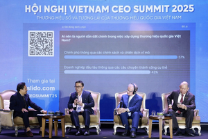 Các diễn giả chia sẻ trong phiên thảo luận tại Hội nghị Vietnam CEO Summit 2025