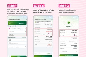 Trung gian thanh toán đầu tiên triển khai tính năng nhận tiền từ ngân hàng qua số điện thoại