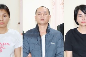 Từ trái qua: Đặng Thị Xuân, Nguyễn Minh Hải và Nguyễn Thị Tú Uyên (Ảnh: Công an Lai Châu)