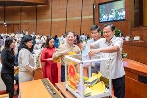 Chiều 25/10, Quốc hội bỏ phiếu thông qua danh sách 44 chức danh được lấy phiếu tín nhiệm tại Kỳ họp thứ 6 Quốc hội khoá XV.