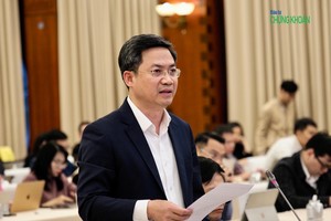 Phó Chủ tịch UBND TP Hà Nội Hà Minh Hải thông tin về vụ đấu giá ba mỏ cát tại họp báo Chính phủ chiều 6/12 - Ảnh: M. Minh