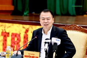 Thứ trưởng Bộ Tài chính Nguyễn Đức Chi tại họp báo chiều 3/4 (Ảnh: M.Minh) 