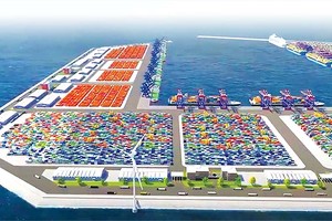 Phối cảnh bến cảng ngoài khơi cảng Trần Đề (Cần Thơ)