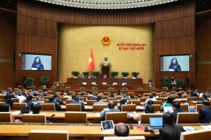 Bộ trưởng Bộ Y tế Đào Hồng Lan trình bày Báo cáo tiếp thu, giải trình trước khi Luật Dân số được thông qua vào sáng 10/12