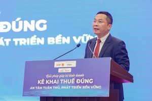 Ông Nguyễn Hồng Sâm, Tổng giám đốc Cổng Thông tin điện tử Chính phủ phát biểu tại Hội thảo chiều 12/3.
