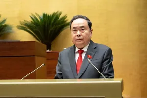 Chủ tịch Quốc hội khóa XV Trần Thanh Mẫn phát biểu khai mạc Kỳ họp thứ Nhất Quốc hội khoá XVI sáng 6/4 (Ảnh: Cổng TTĐT Quốc hội)