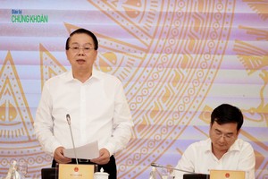 Thứ trưởng Bộ Tài chính Nguyễn Đức Chi phát biểu tại họp báo Chính phủ chiều 3/8 (Ảnh: Minh Minh)