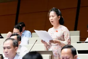ĐBQH Tô Ái Vang thảo luận tại hội trường chiều 5/8