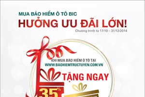 BIC giảm 35% phí bảo hiểm ô tô qua kênh trực tuyến