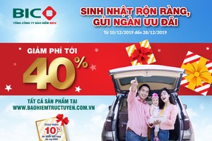 BIC giảm phí tới 40% cho khách hàng mua bảo hiểm trực tuyến
