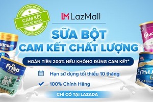 Lazada hoàn tiền 200% cho khách hàng nếu sản phẩm sữa nhận được không đúng với cam kết