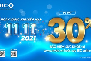 BIC giảm 30% phí bảo hiểm sức khỏe trực tuyến
