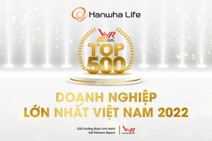 Hanwha Life được vinh danh Top 500 doanh nghiệp lớn nhất Việt Nam 2022