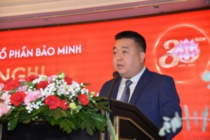 Ông Vũ Anh Tuấn-Tổng giám đốc Bảo Minh phát biểu tại hội nghị tổng kết hoạt động kinh doanh năm 2024