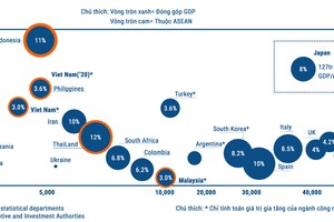 Đóng góp của ngành ô tô và GDP các nước