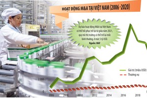 Sản xuất hàng tiêu dùng là lĩnh vực được dự báo sẽ thu hút nhiều nhất sự quan tâm lớn của nhà đầu tư trong năm 2021 khi hoạt động M&A tại Việt Nam có thể hồi phục trở lại. Ảnh: Lê Toàn. Đồ hoạ: Đan Nguyễn