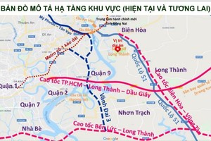 Bình đồ tuyến cao tốc Biên Hòa - Vũng Tàu.
