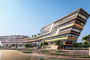 Đổi mới sáng tạo là cơ hội để đổi mới mô hình tăng trưởng, nâng cao năng suất, chất lượng, hiệu quả của nền kinh tế. Trong ảnh: Mô hình Trung tâm Đổi mới sáng tạo Quốc gia, công trình được khởi công xây dựng tại Khu công nghệ cao Hòa Lạc (Hà Nội) sáng mai (9/1).