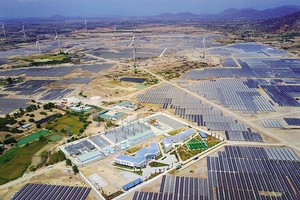 Các nhà đầu tư điện mặt trời bức xúc vì bị yêu cầu cắt giảm phát điện. Trong ảnh: nhà máy điện mặt trời của Trung Nam