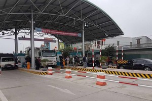 Trạm thu phí Km13+250 đường 39B tại thị trấn Thanh Nê - Kiến Xương - Thái Bình. Ảnh L.T.T