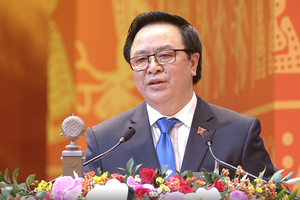 Trưởng Ban Đối ngoại Trung ương, ông Hoàng Bình Quân tham luận tại Đại hội.