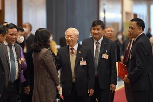 Tổng Bí thư, Chủ tịch nước Nguyễn Phú Trọng và các vị đại biểu dự Đại hội.