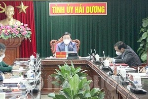Ông Phạm Xuân Thăng, Bí thư Tỉnh ủy Hải Dương chủ trì hội nghị lần thứ 10 của Ban Thường vụ Tỉnh ủy sáng ngày 15.02. Ảnh: baohaiduong.vn