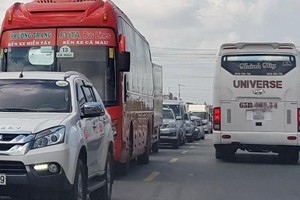 Một đoạn Quốc lộ 1 qua Bạc Liêu.