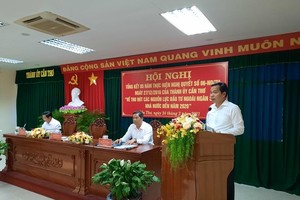 Bí thư Thành ủy Cần Thơ Lê Quang Mạnh phát biểu chỉ đạo tại Hội nghị