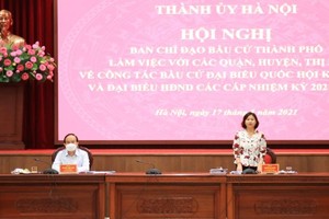 Phó Bí thư Thường trực Thành ủy Nguyễn Thị Tuyến phát biểu kết luận hội nghị