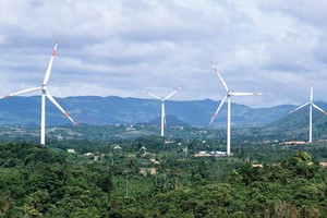 Một trong dự án điện gió đã vận hành tại huyện miền núi Hướng Hóa, tỉnh Quảng Trị